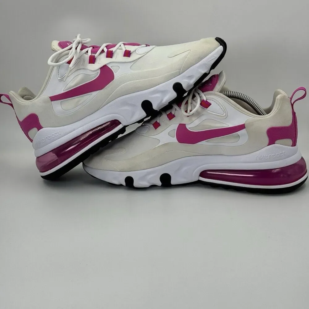 Nike Air Max 270 Unisex React Fire Pink CJ0619 100 Size 9.5Mens/11 Woman’s